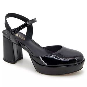 NWOT Black Patent Leather Mary Jane Platform Heels, Kenneth Cole Reaction, 6.5